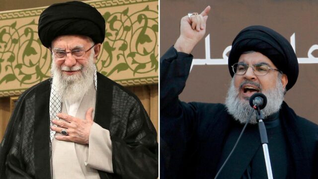 Ayatollah Ali Khamenei and Hassan Nasrallah